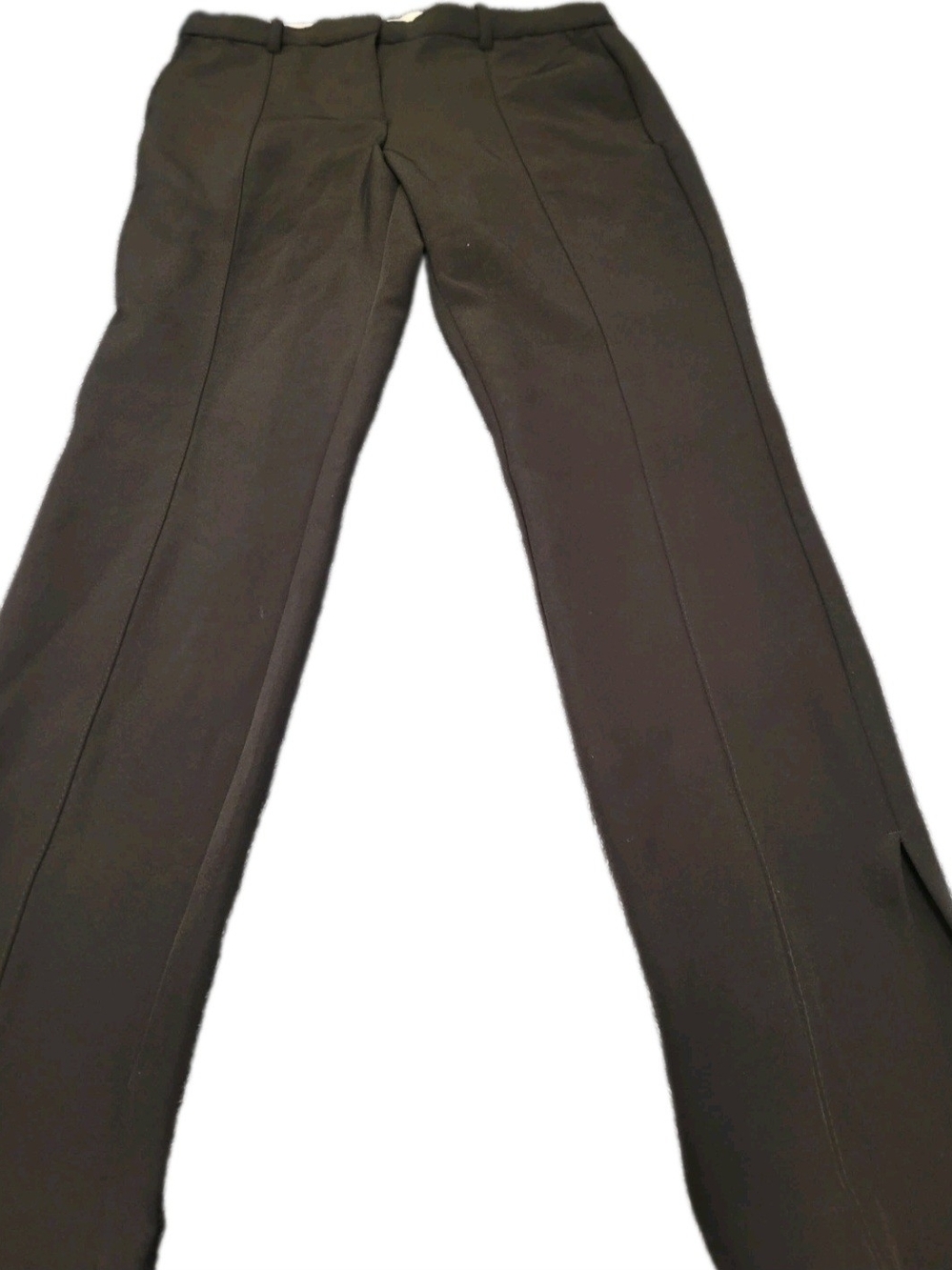 NWT H&M Women’s 10 Black Tailored Ankle Pants Front Seam Slit Stretch Workwear